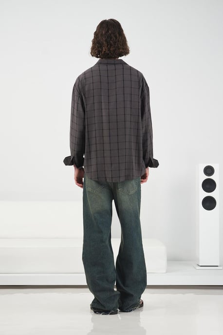 Overmaatse geruite geweven chemise - Image 3