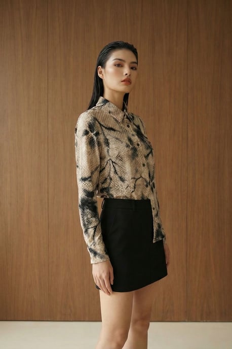Vrouwen Abstract Zijde Woven Shirt - Image 3