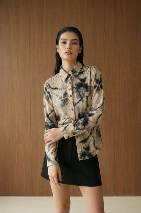 Vrouwen Abstract Zijde Woven Shirt - Image 5