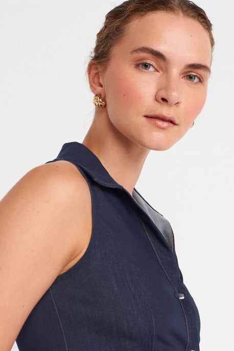 Tajt ärmlös kort topp - Image 3
