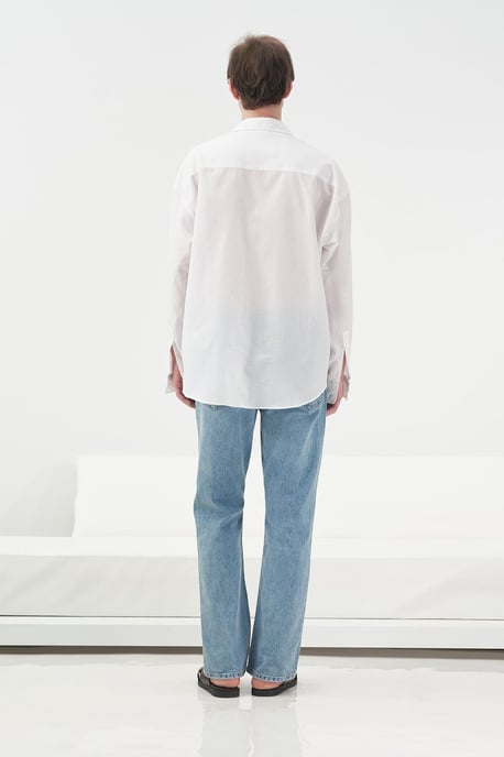 Heren Katoenen Poplin Strikblouse - Image 4