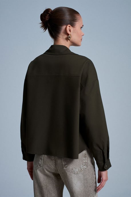 Overmatige Crepe Knoopsluiting Shirt - Image 2