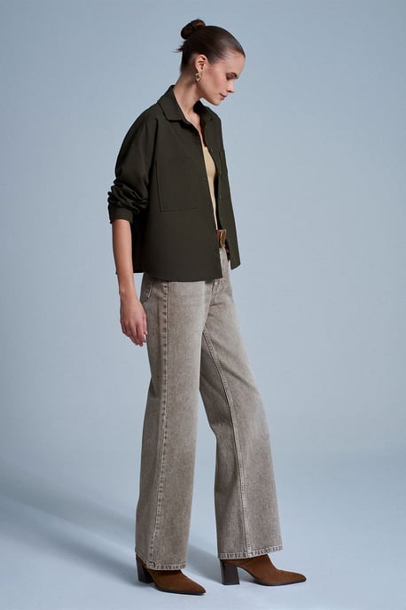 Overmatige Crepe Knoopsluiting Shirt - Image 5