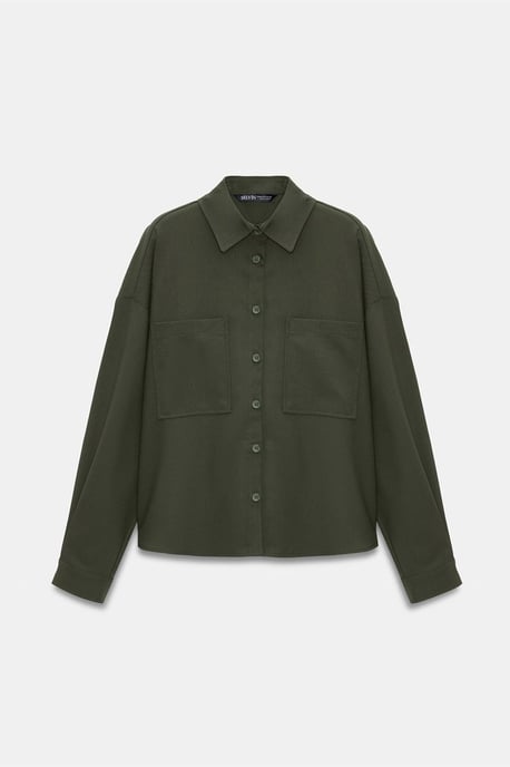 Overmatige Crepe Knoopsluiting Shirt - Image 6