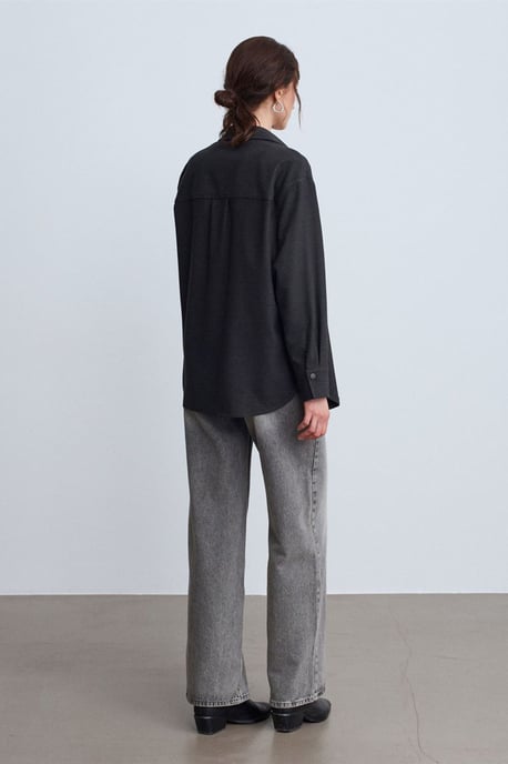 Översize långärmad stickad overshirt - Image 2