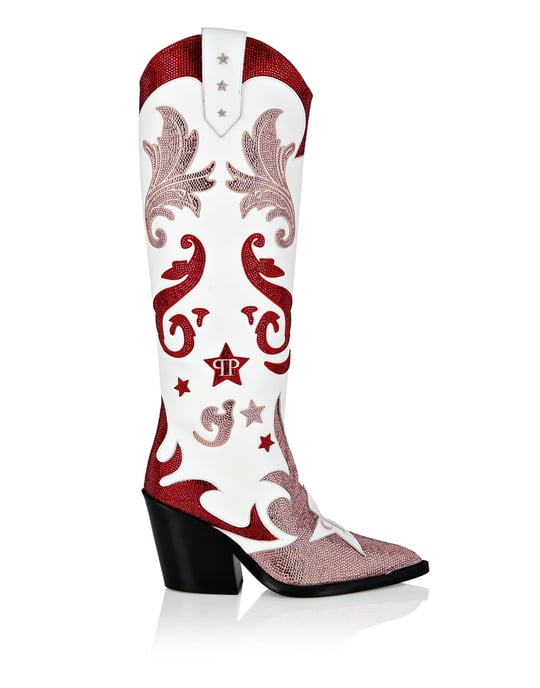 Boots Mid Heels High Stars - Image 2