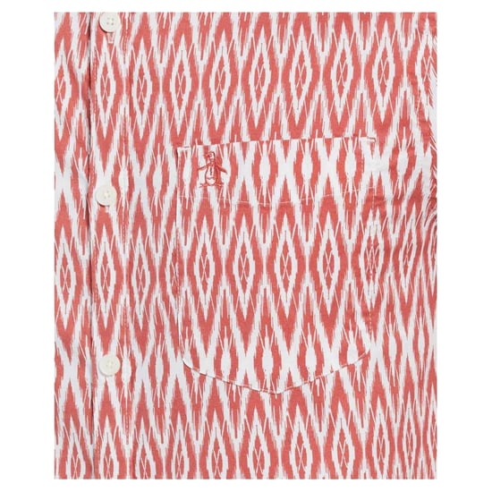 Original Penguin Heren Ikat Normaal Shirt Met Korte Mouwen (Mineraal Rood) - Image 3