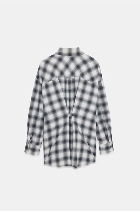 Overmaatse Geruite Langemouwen Shirt - Image 4