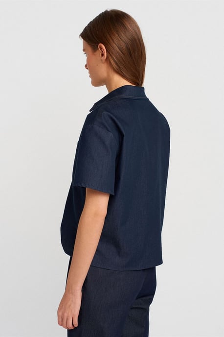 Vrouwen Linnen Gemengde Korte Mouwen Shirt - Image 2