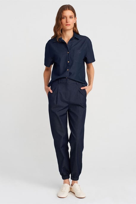 Vrouwen Linnen Gemengde Korte Mouwen Shirt - Image 3
