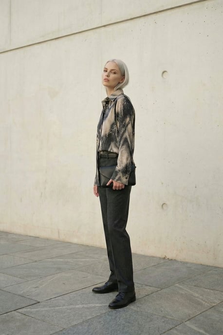 Vrouwen Abstracte Velours Geweven Blouse - Image 3