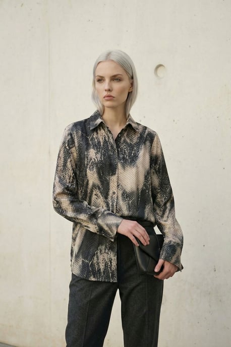 Vrouwen Abstracte Velours Geweven Blouse - Image 5