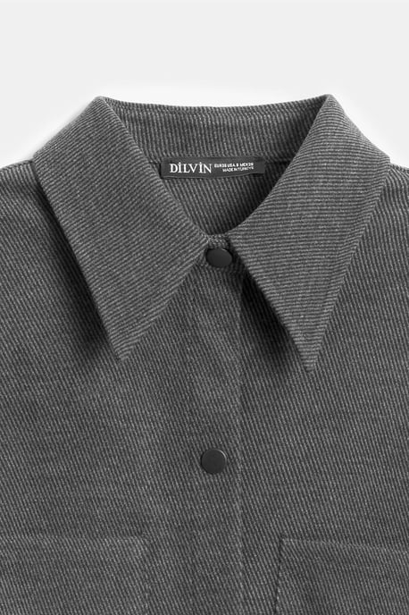 Översize långärmad stickad overshirt - Image 3