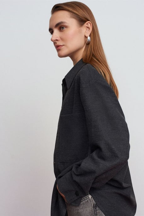 Oversized Long-Sleeve Knit Overshirt - Image 3
