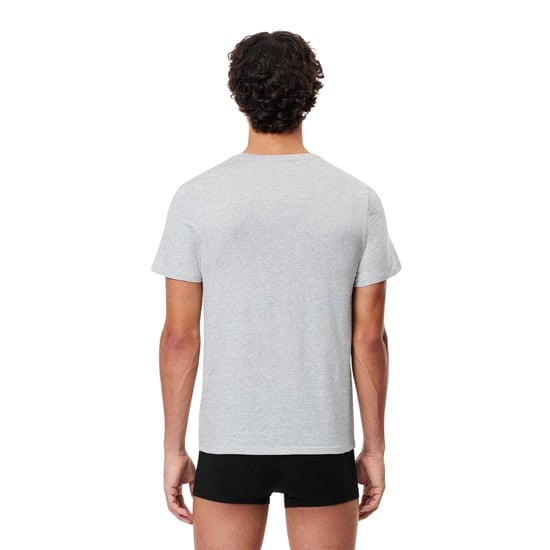 Lacoste Mens Essentials Crew Neck Regular T-Shirt (Pack of 3) (White/Silver/Black) - Image 3
