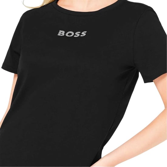 Hugo Boss Kvinnor/Damer Diamante Logo T-Shirt (Svart) - Image 3