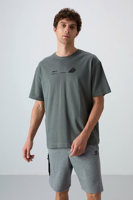 Oversized Cotton-Polyester Crew Neck T-Shirt - Image 1
