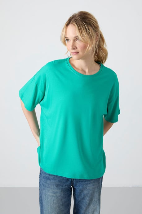 Oversized Katoen-Modal Crew Neck T-Shirt - Image 2