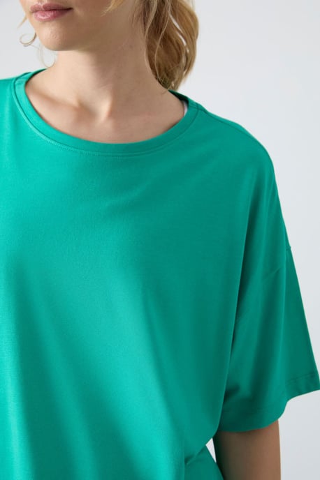 Oversized Katoen-Modal Crew Neck T-Shirt - Image 4