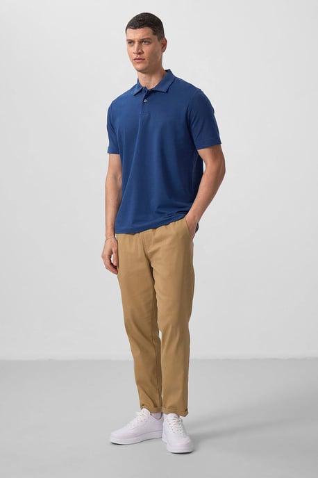 Heren Katoen Elastan Polo T-Shirt - Image 3
