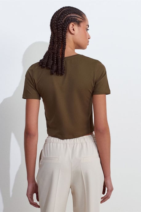 Dam Crop Slim-Fit Crew Neck T-Shirt - Image 2