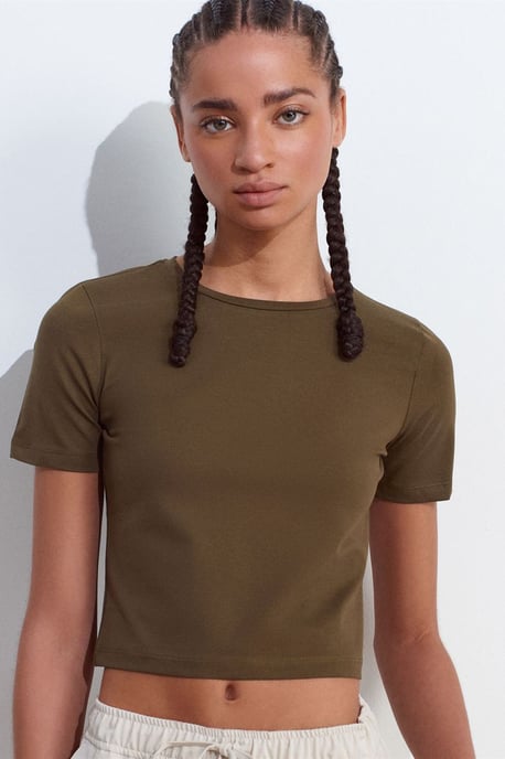 Dam Crop Slim-Fit Crew Neck T-Shirt - Image 3