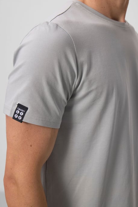 Herr T-shirt i bomull och elastan med rund halsringning - Image 4
