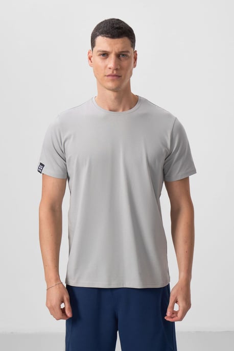 Herr T-shirt i bomull och elastan med rund halsringning - Image 5