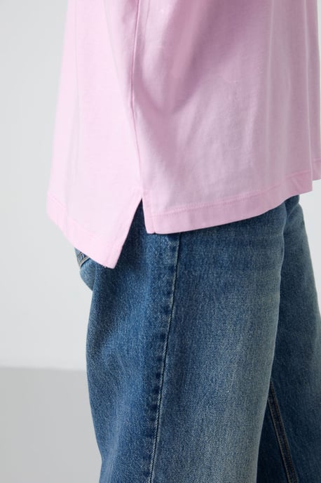 Oversized Katoen-Modal Rundhals T-Shirt - Image 4