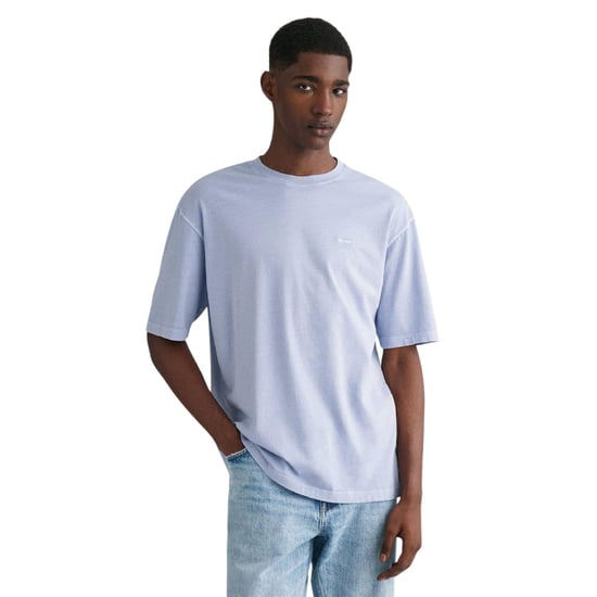 Gant Geborduurd Logo Heren Regular T-shirt met korte mouwen (Blauw) - Image 2