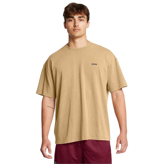 Under Armour Heren Gewassen Logo Oversized T-shirt (Bruin) - Image 1