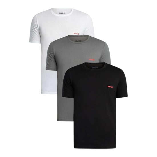 Hugo T-shirt med Triplettlogga för herrar (3-pack) (Svart/grå/vit) - Image 1