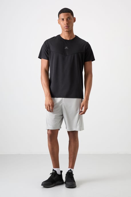 Heren Effen Polyester Ronde Hals T-shirt - Image 5