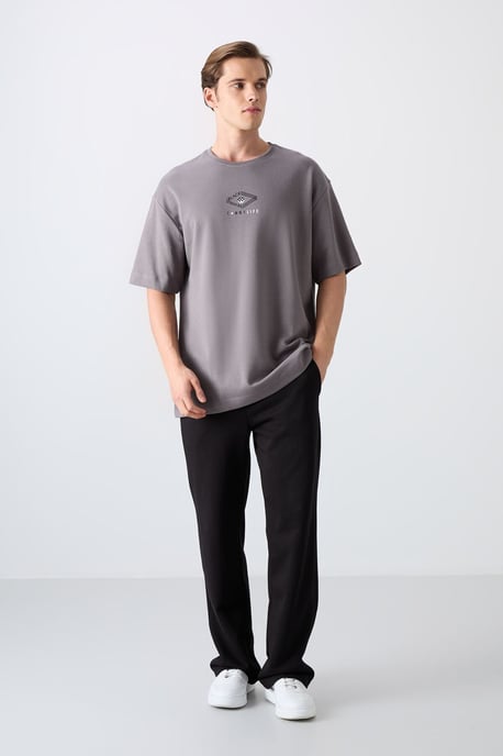 Oversized T-shirt i bomullsblandning med logga - Image 2