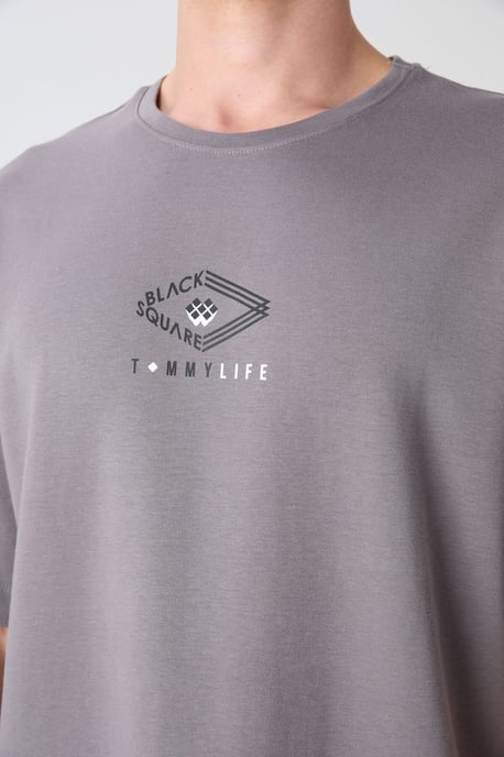 Oversized T-shirt i bomullsblandning med logga - Image 3