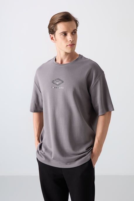 Oversized T-shirt i bomullsblandning med logga - Image 4