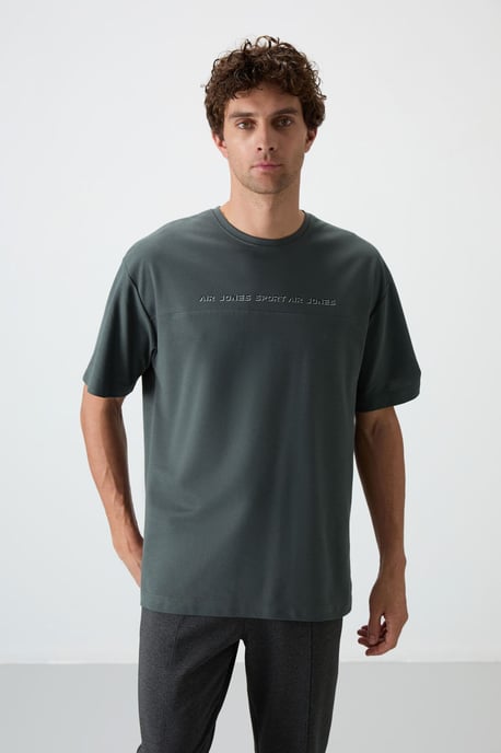 Överdimensionerad T-shirt med crewneck och tryck - Image 1