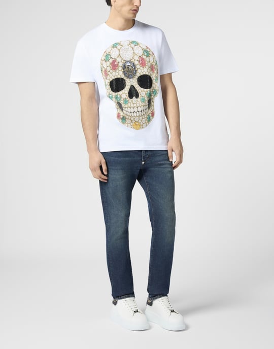 Round Neck T-Shirt Skull Stones - Image 4