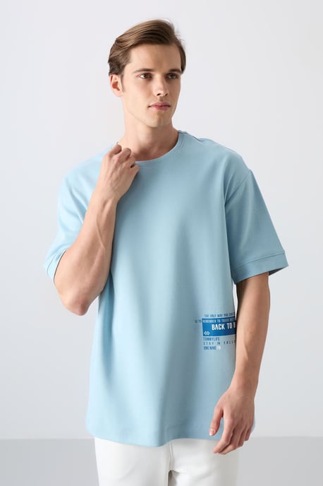 Överdimensionerad T-shirt med bomullsblandning och rundad hals - Image 2