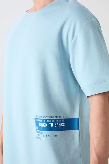 Överdimensionerad T-shirt med bomullsblandning och rundad hals - Image 3