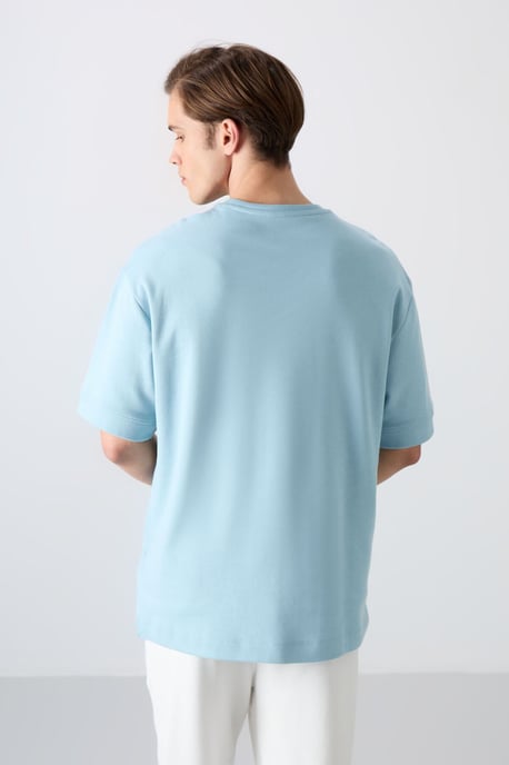Överdimensionerad T-shirt med bomullsblandning och rundad hals - Image 5
