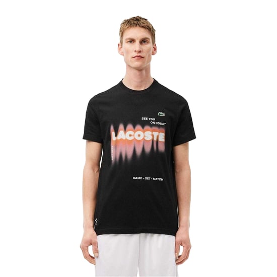 Lacoste Mens Daniil Medvedev Logo T-Shirt (Black) - Image 3