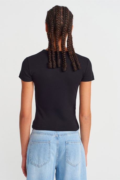 Slim Fit Katoenen V-hals T-Shirt - Image 2