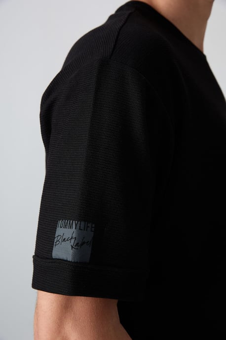 Heren Oversized Crew Neck T-Shirt Met Patch - Image 2