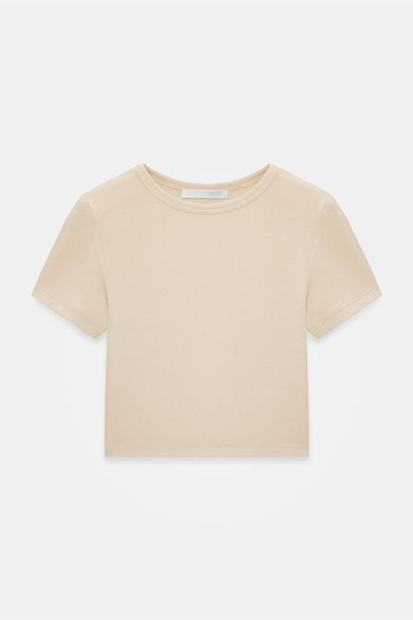 Dames Crop Slim-Fit Crew Neck T-Shirt - Image 5