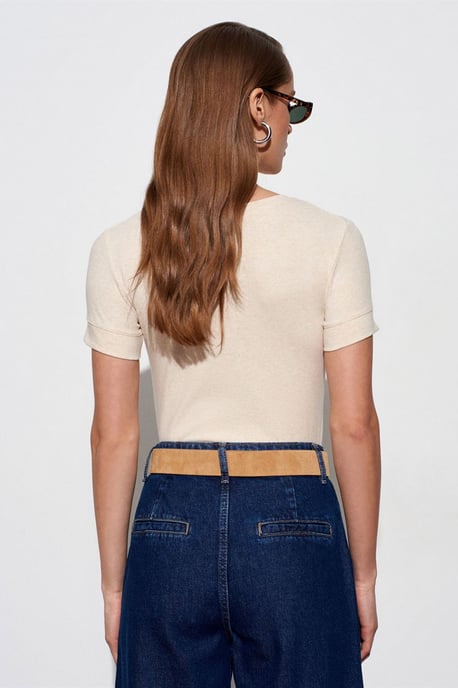 Dames Slim Fit Crew Neck T-Shirt - Image 3