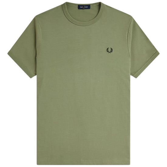 Fred Perry Ringer T-Shirt Olive Mint Green - Image 1