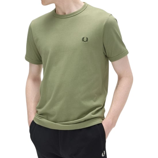 Fred Perry Ringer T-Shirt Olive Mint Green - Image 4