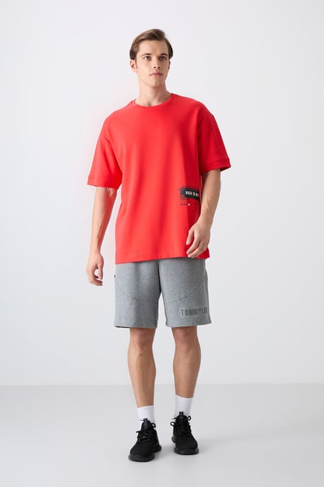 Överdimensionerad t-shirt i bomullsblandning med rund hals - Image 2