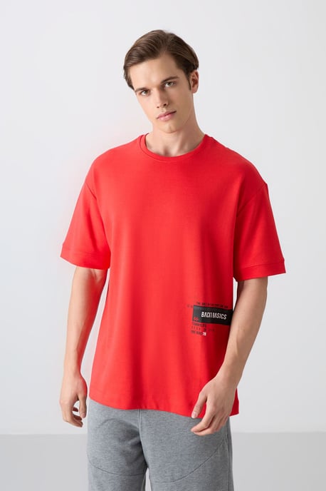 Överdimensionerad t-shirt i bomullsblandning med rund hals - Image 5